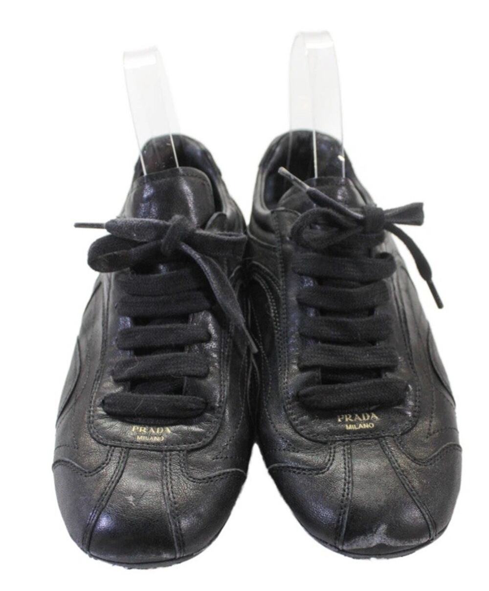 Prada Montecarlo Re-Edition 2005 Black Nappa Leather Low Top Sneakers- 38.5